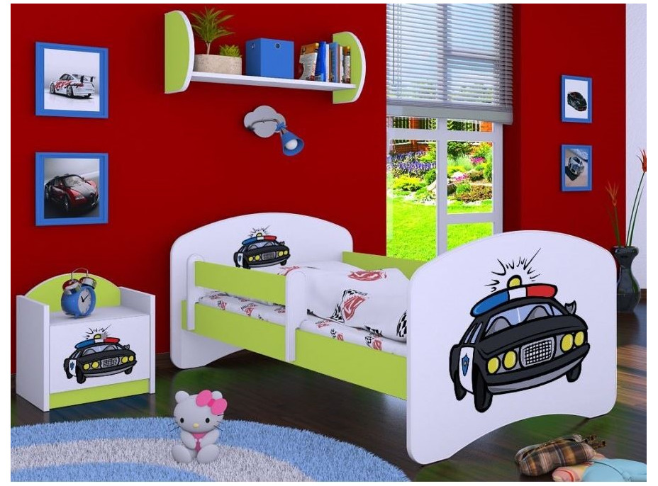 Dětská postel bez šuplíku 160x80cm POLICIE - zelená