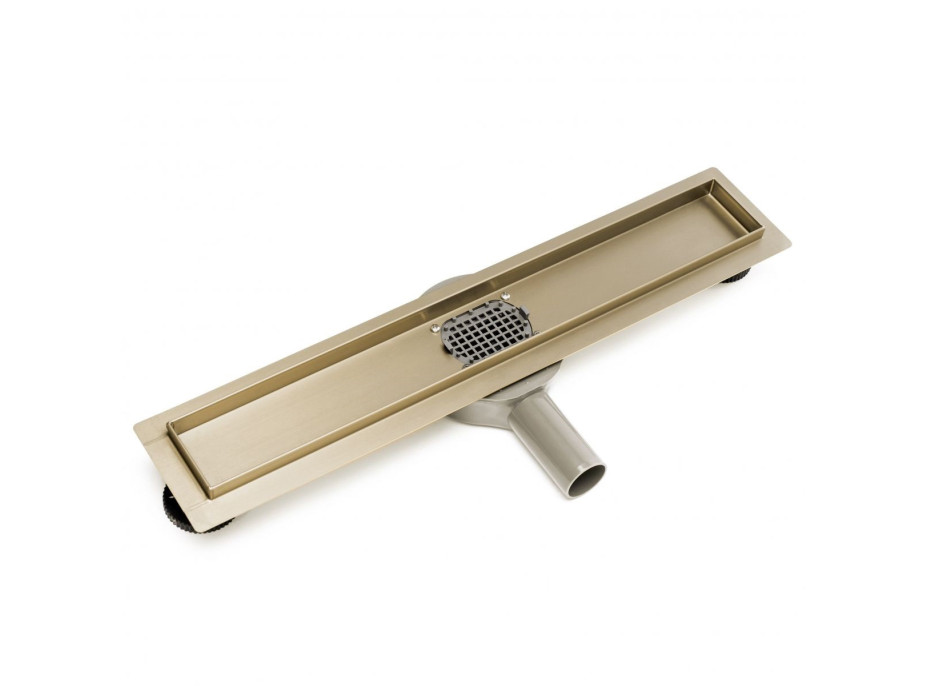 Odtokový sprchový žlab MAXMAX Rea NEO 2v1 PRO - světle zlatý zrcadlový - s otočným sifonem