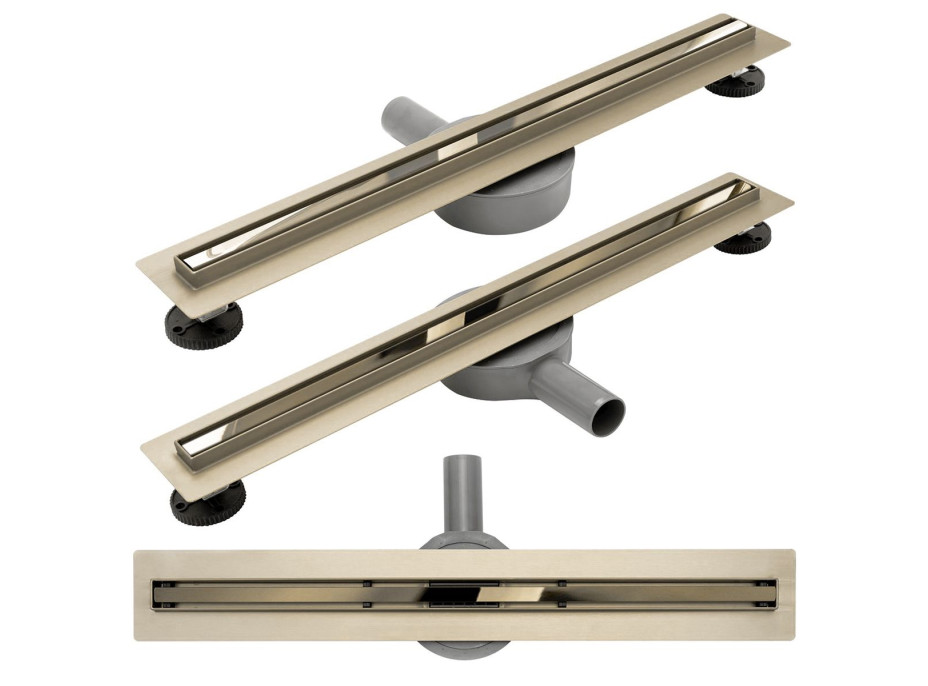 Sprchový žlab MAXMAX Rea NEO PRO SLIM - světle zlatý zrcadlový