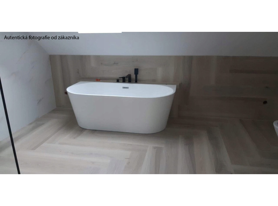 Přístěnná akrylátová vana MEXEN OVAL 170x80 cm - bílá, 52671708000