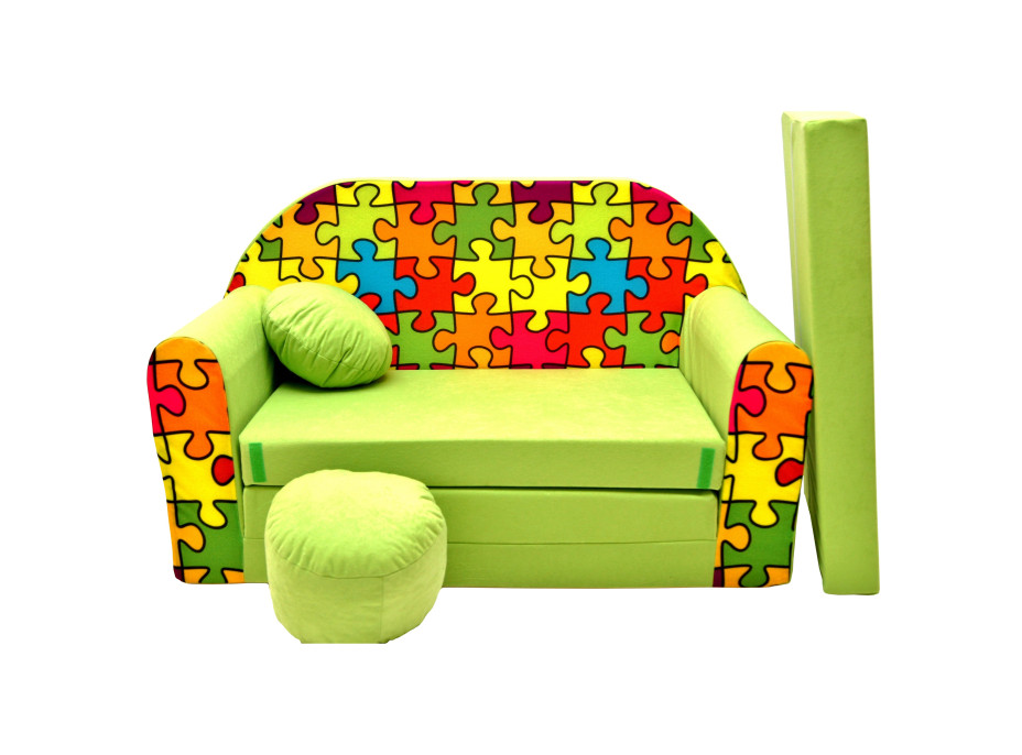 Dětská pohovka ZELENÉ PUZZLE