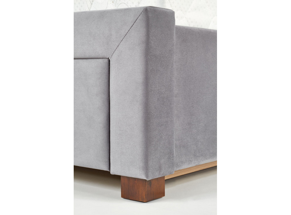 Postel z masivu se šuplíky SABRINA 200x160 cm - čalouněná - zelená