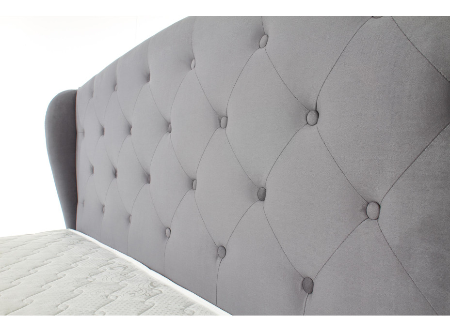 Postel z masivu se šuplíky SABRINA 200x160 cm - čalouněná - zelená