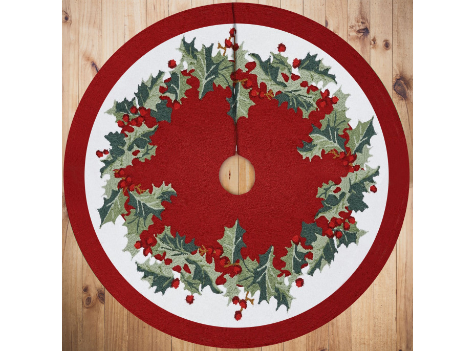 Vánoční podložka pod stromeček HOLLY BERRY - 90 cm - červená
