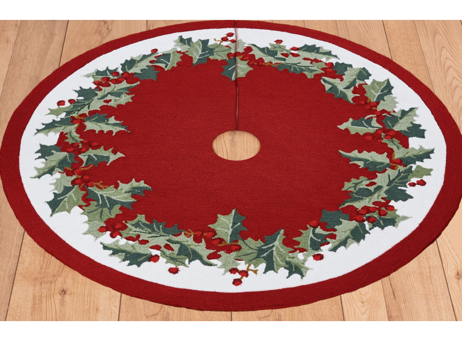 Vánoční podložka pod stromeček HOLLY BERRY - 90 cm - červená