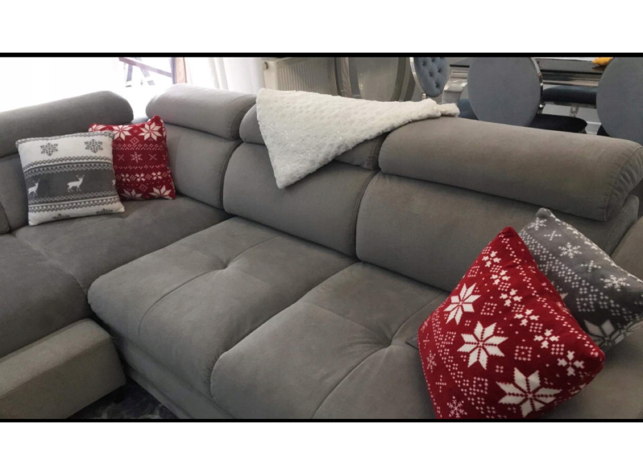 Vánoční polštář NORDIC 40x40 cm - šedý se sobem