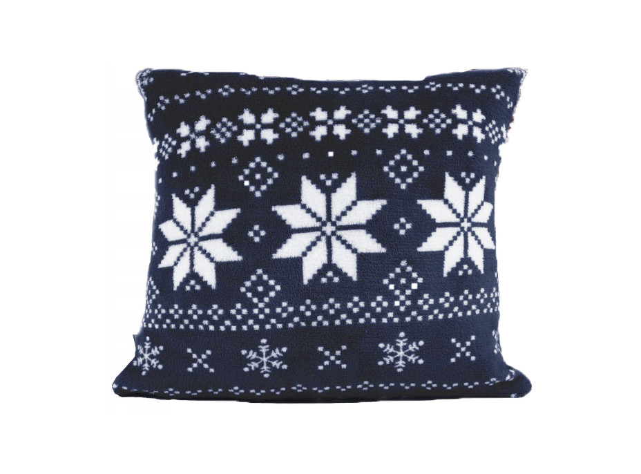 Vánoční polštář NORDIC 40x40 cm - tmavě modrý