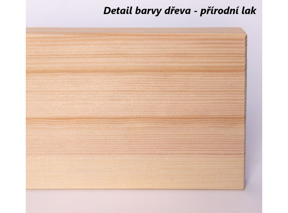 Dětská postel z masivu borovice EGO se šuplíky - 200x90 cm - přírodní