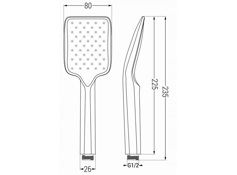 Ruční sprchová hlavice MEXEN R-62 - 1 funkce - 235x80 mm - zlatá, 79562-50
