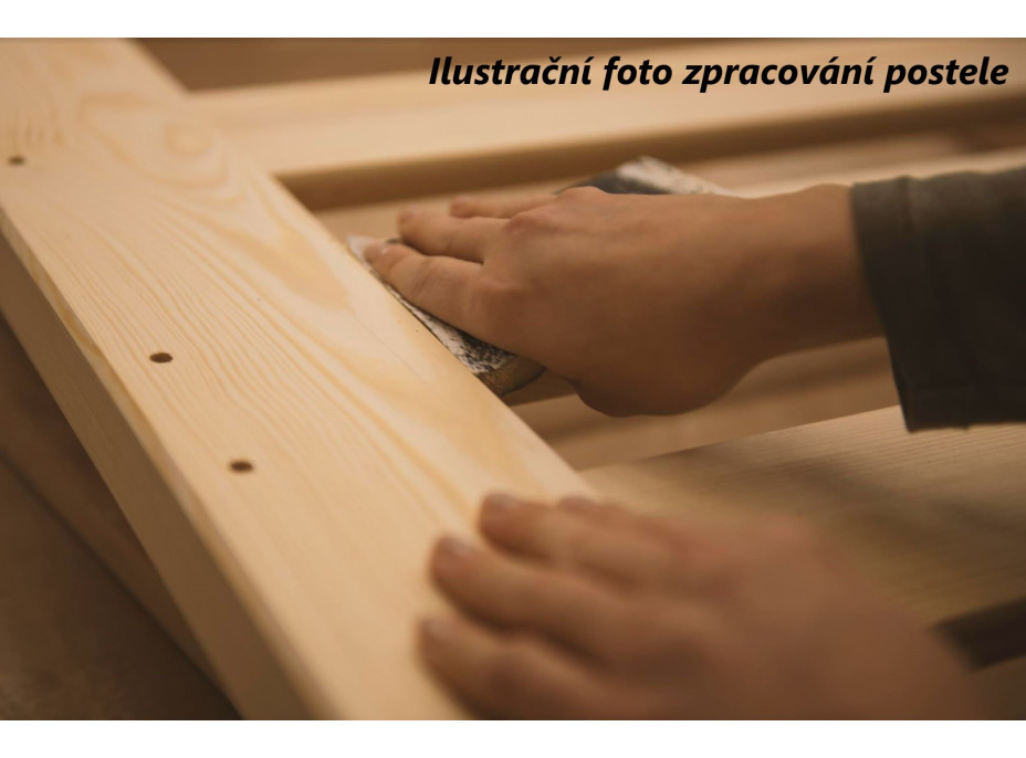 Dětská postel z masivu borovice DAN s přistýlkou a šuplíky - 200x90 cm - přírodní