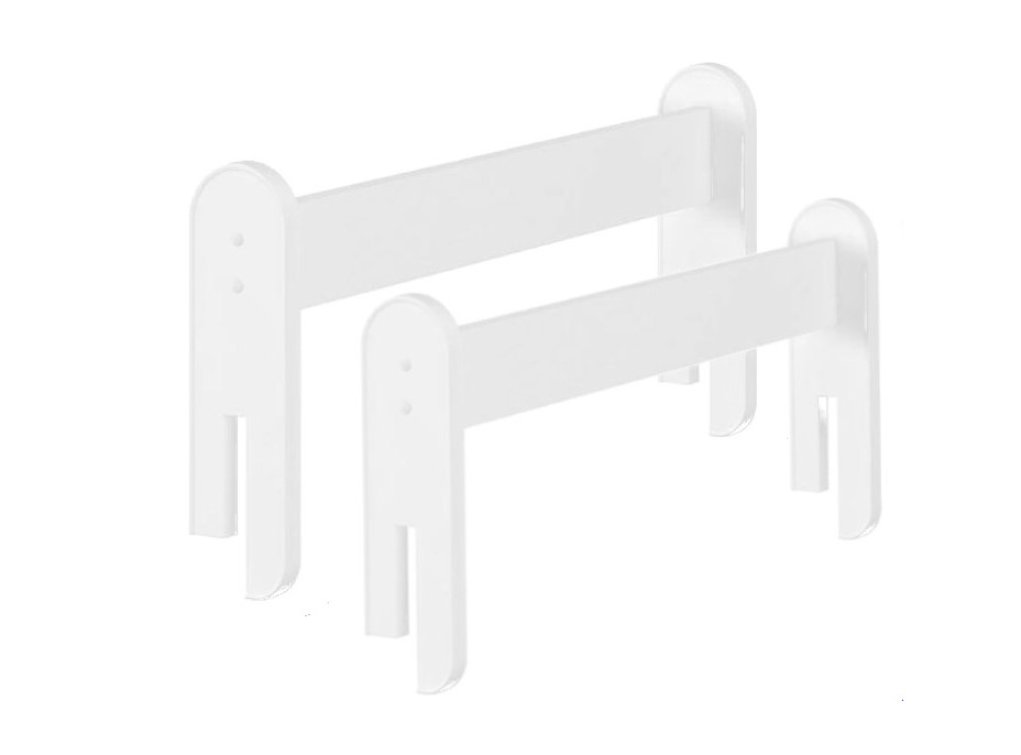 Odnímatelná zábrana k dětské posteli MAX - 1x dlouhá + 1x krátká - bílá - 172 cm