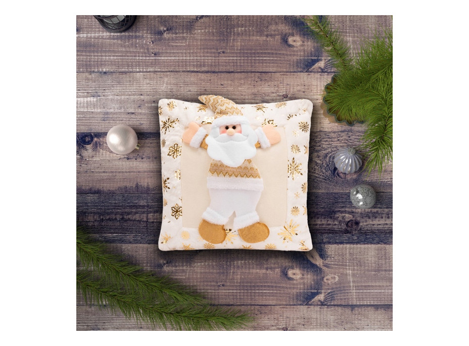 Vánoční povlak na polštář 40x40 cm - Bílý Santa
