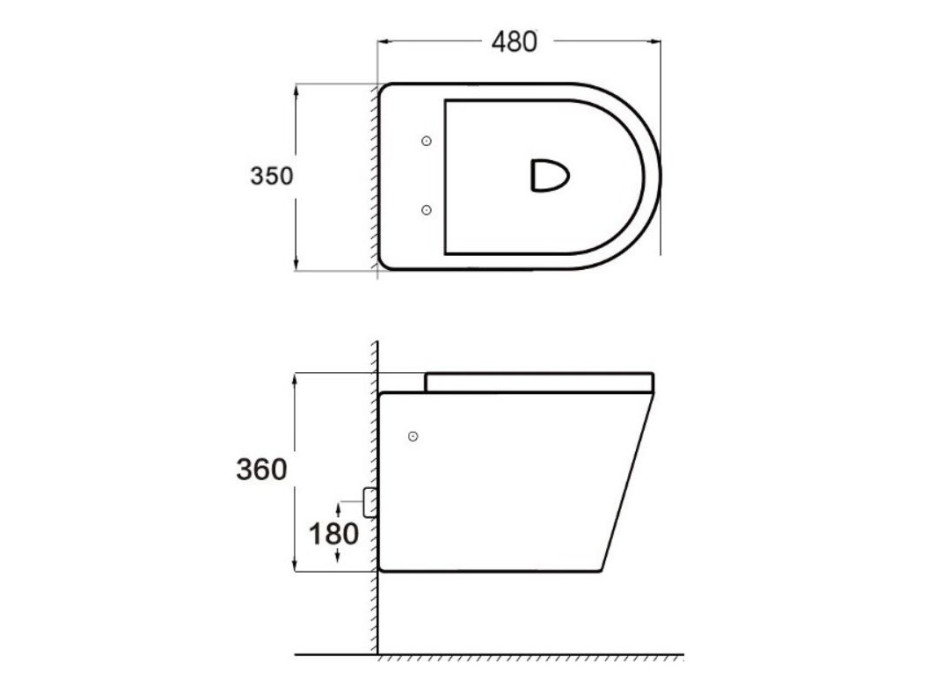 Závěsný bidet MEXEN RICO 48 cm - bílý, 35724800