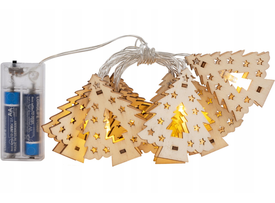 Vánoční svítící LED stromečky - dřevěné - 10 ks - 120 cm