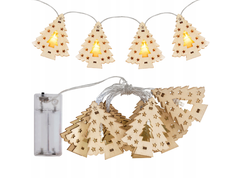 Vánoční svítící LED stromečky - dřevěné - 10 ks - 120 cm