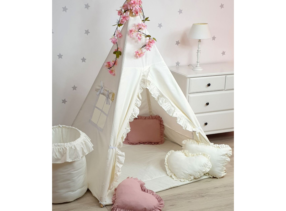 Dětský stan TEEPEE (TÝPÍ) GLAMI ECRU