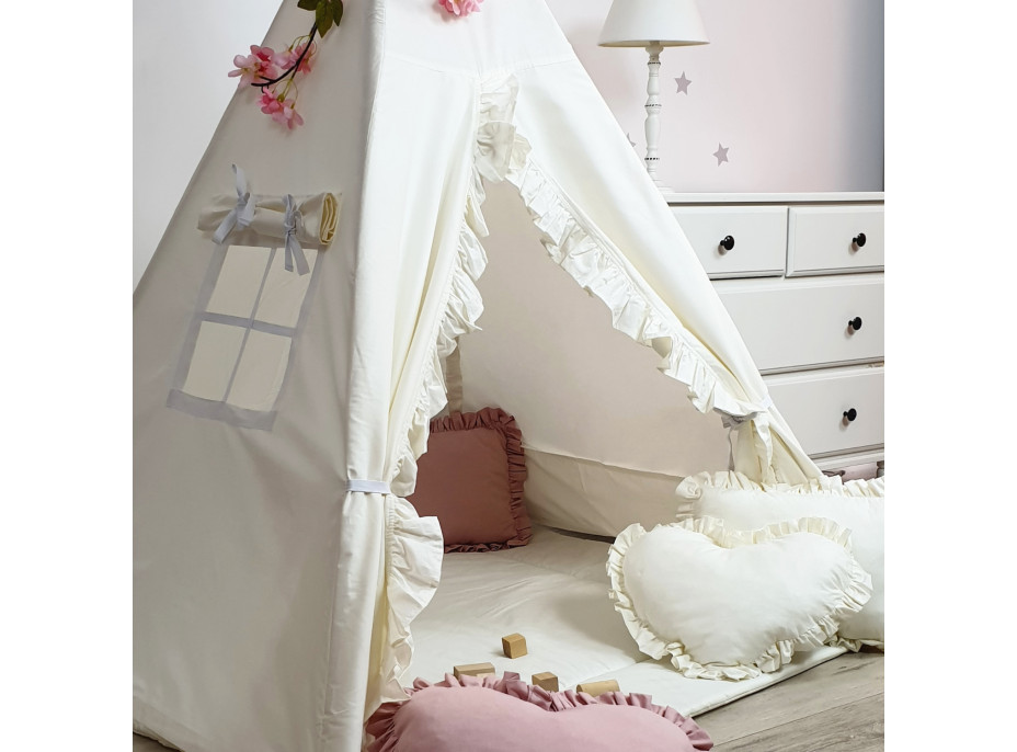 Dětský stan TEEPEE (TÝPÍ) GLAMI ECRU