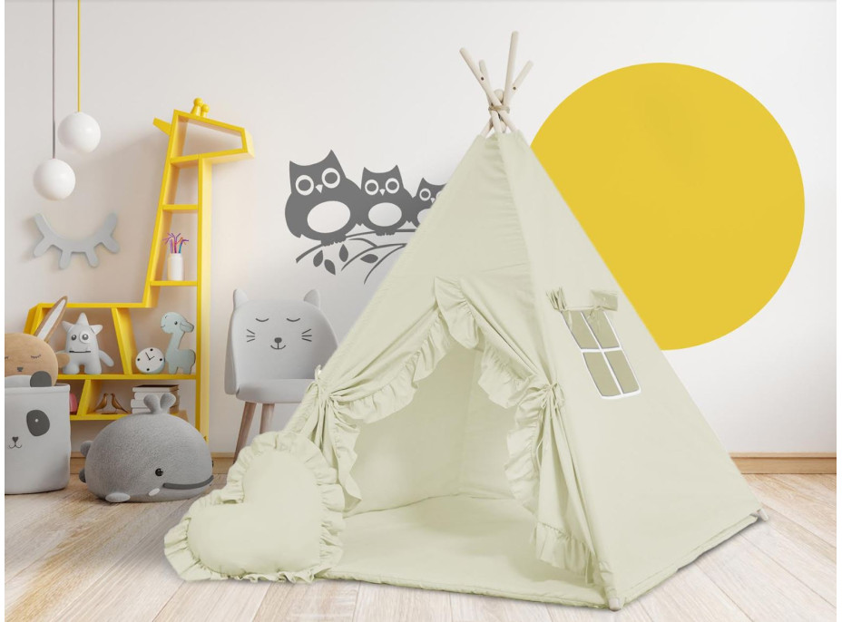 Dětský stan TEEPEE (TÝPÍ) GLAMI ECRU