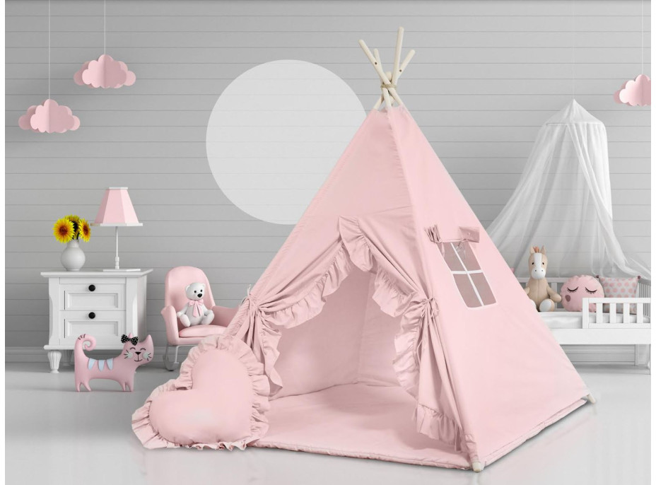 Dětský stan TEEPEE (TÝPÍ) GLAMI RŮŽOVÝ