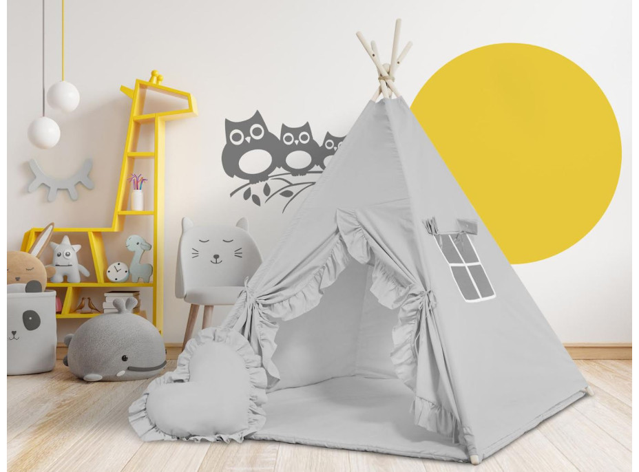 Dětský stan TEEPEE (TÝPÍ) GLAMI ŠEDÝ