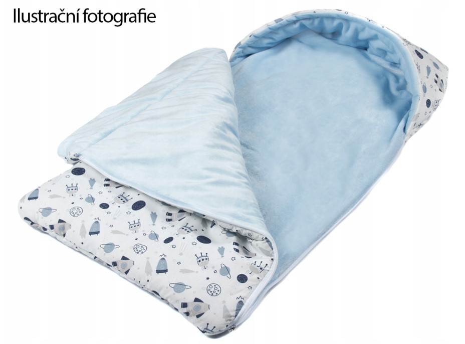 Spací pytel do kočárku 80x40 cm TheBaby - Růžové trojúhelníčky/šedý