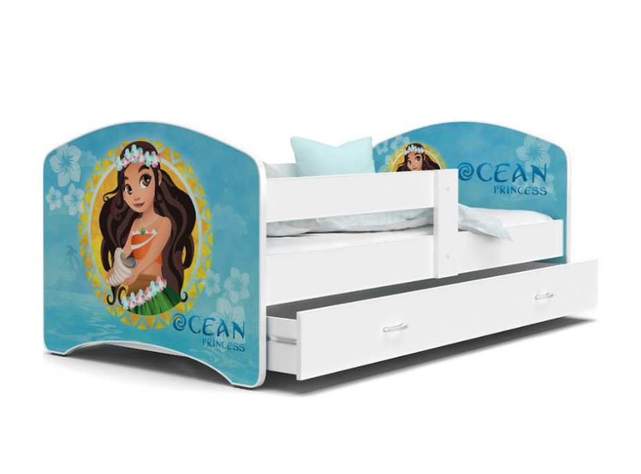 Dětská postel LUCY se šuplíkem - 160x80 cm - OCEAN PRINCESS