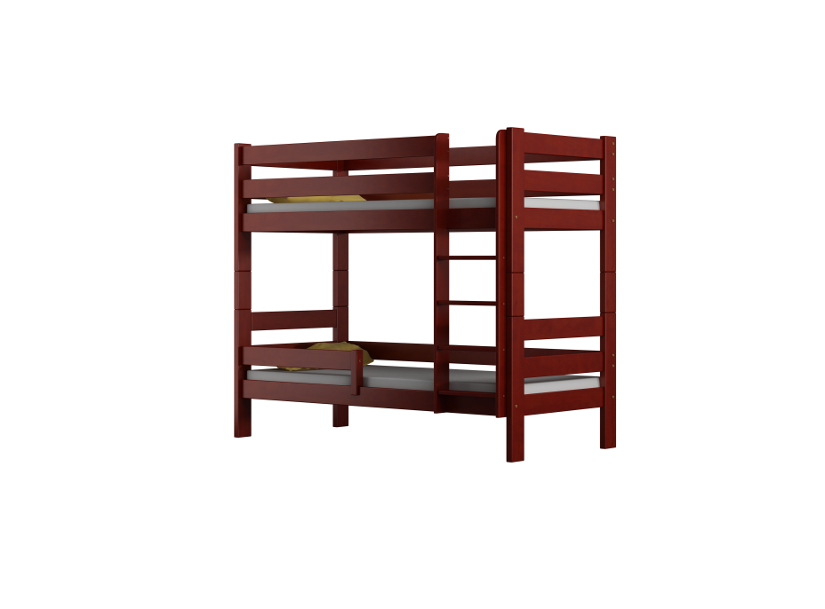 Dětská patrová postel z masivu GABI - 160x80 cm - bílá se zelenými šuplíky + MATRACE