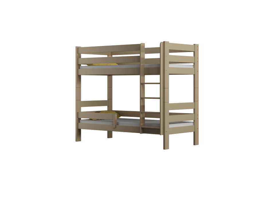 Dětská patrová postel z masivu GABI - 160x80 cm - bílá se zelenými šuplíky + MATRACE