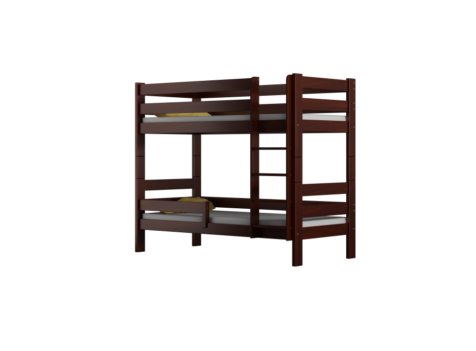 Dětská patrová postel z masivu GABI - 160x80 cm - bílá se zelenými šuplíky + MATRACE