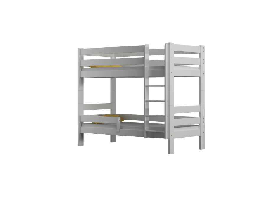 Dětská patrová postel z masivu GABI - 160x80 cm - bílá se zelenými šuplíky + MATRACE