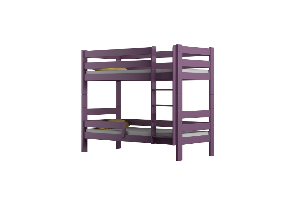 Dětská patrová postel z masivu GABI - 160x80 cm - bílá se zelenými šuplíky + MATRACE