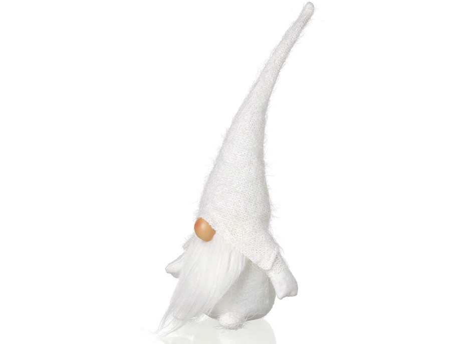 Vánoční skřítek 50 cm - bílý