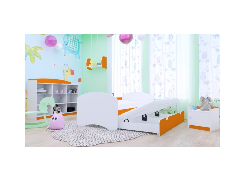 Dětská postel pro DVA (s výsuvným lůžkem) 200x90 cm - BEZ MOTIVU