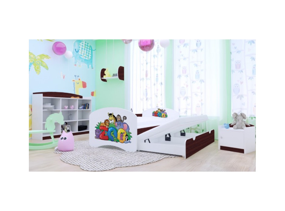 Dětská postel pro DVA (s výsuvným lůžkem) 200x90 cm - ZOO