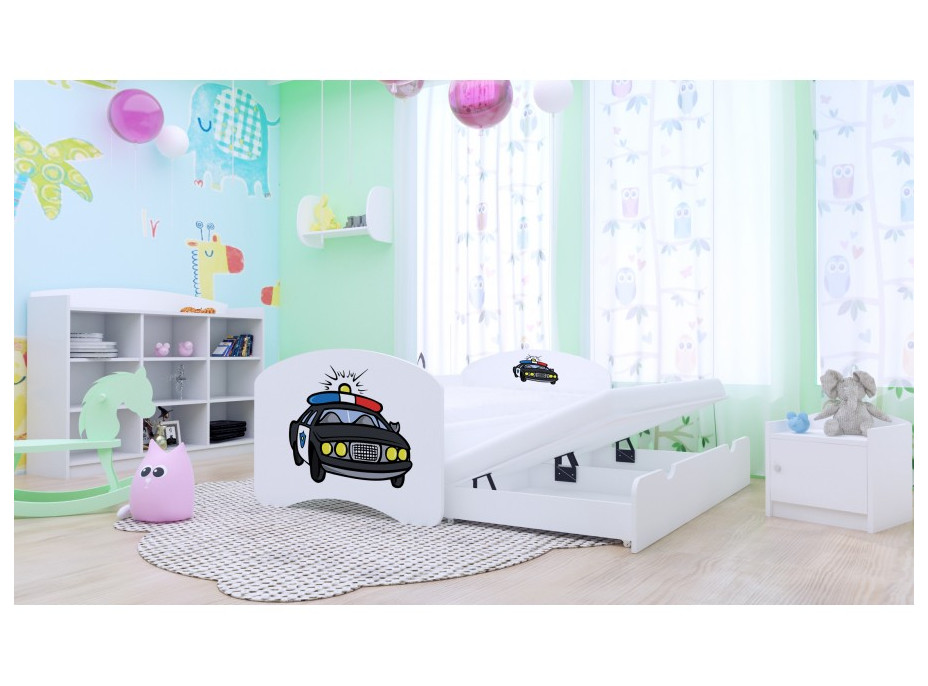 Dětská postel pro DVA (s výsuvným lůžkem) 200x90 cm - POLICIE