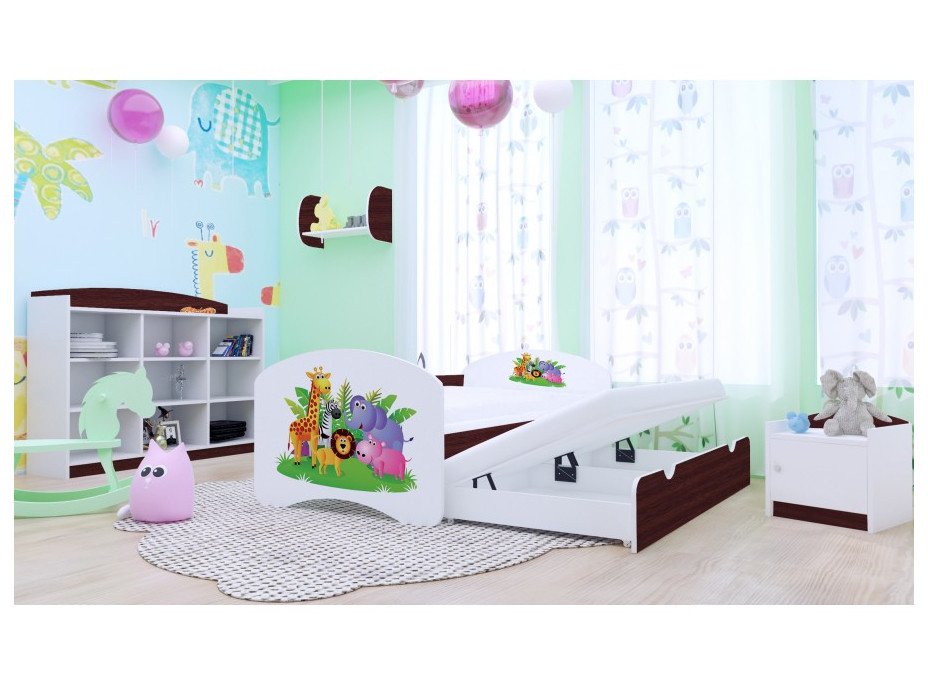 Dětská postel pro DVA (s výsuvným lůžkem) 200x90 cm - MADAGASKAR