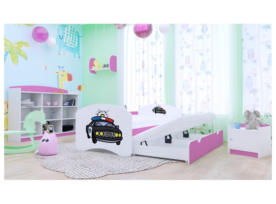 Dětská postel pro DVA (s výsuvným lůžkem) 200x90 cm - POLICIE