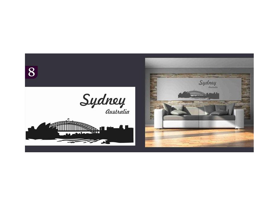 Samolepky na zeď MĚSTA color - SYDNEY - žluté