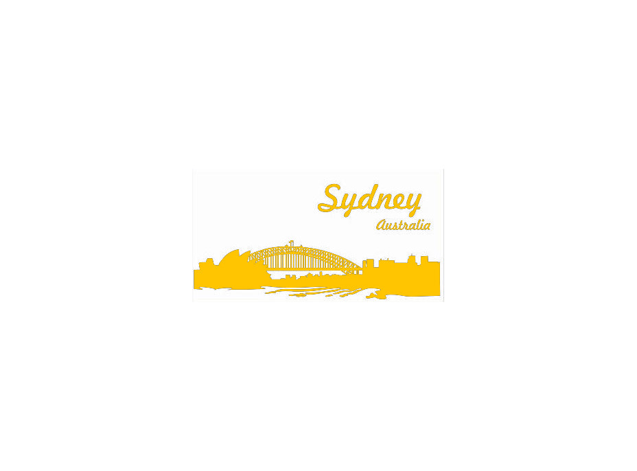 Samolepky na zeď MĚSTA color - SYDNEY - žluté