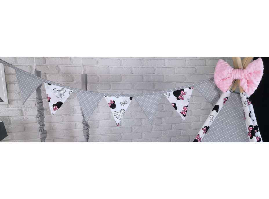 Dětský stan TEEPEE (TÝPÍ) EXCLUSIVE s doplňky - MYŠKA MINNIE - růžový