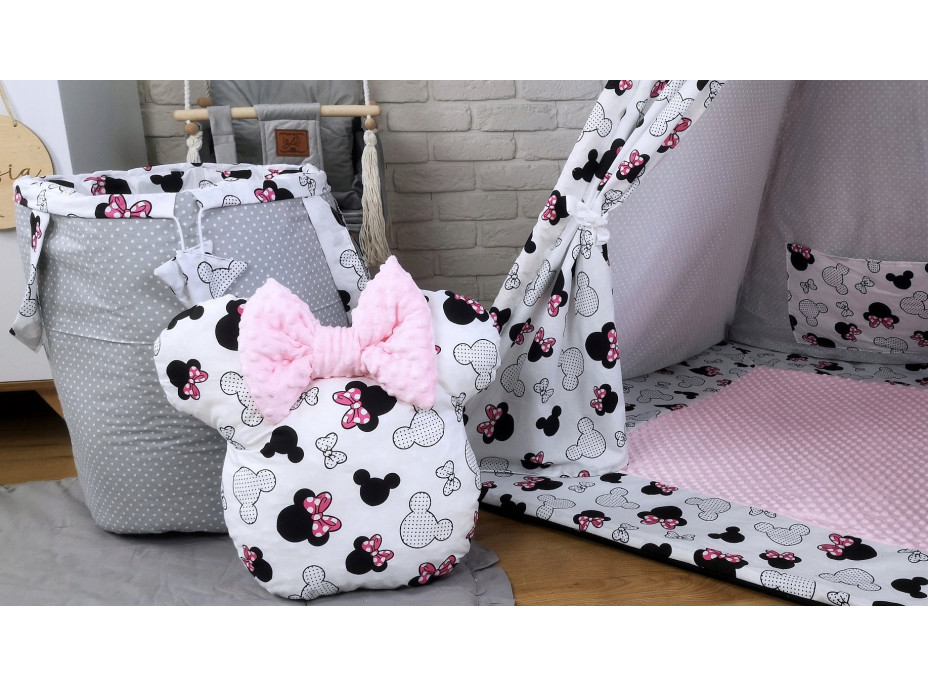 Dětský stan TEEPEE (TÝPÍ) EXCLUSIVE s doplňky - MYŠKA MINNIE - růžový