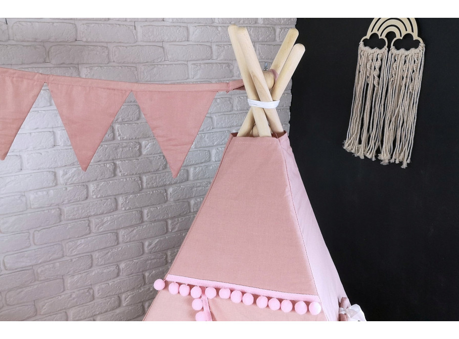 Dětský stan TEEPEE (TÝPÍ) SUPERIOR s doplňky - RŮŽOVÝ