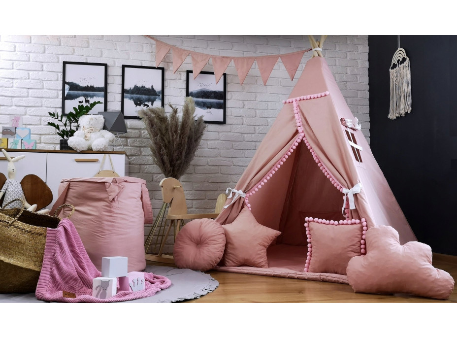 Dětský stan TEEPEE (TÝPÍ) SUPERIOR s doplňky - RŮŽOVÝ