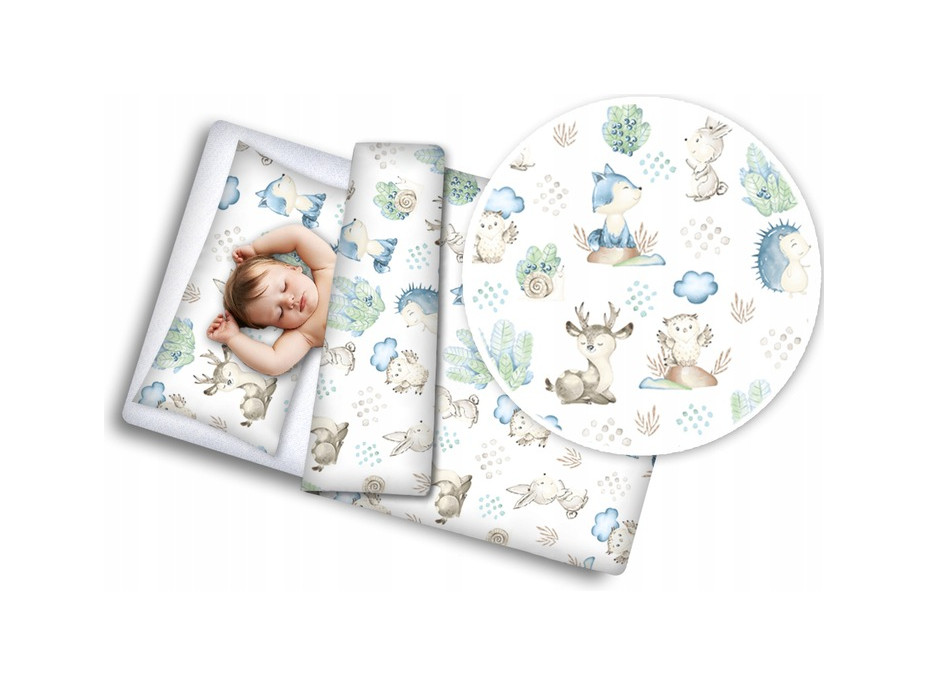 Dětské bavlněné povlečení do postýlky 120x90 cm BABYMAM PREMIUM - Vlk a kamarádi