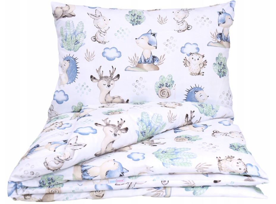 Dětské bavlněné povlečení do postýlky 120x90 cm BABYMAM PREMIUM - Vlk a kamarádi