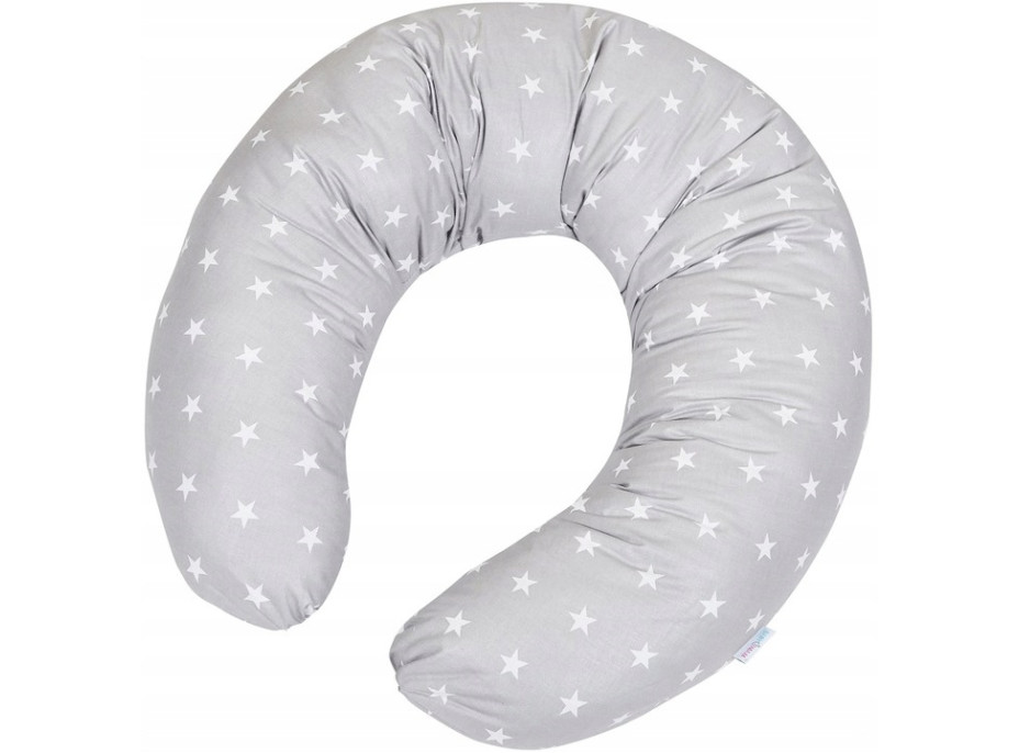 Kojicí polštář BABYMAM PREMIUM - Bíle hvězdičky s šedou