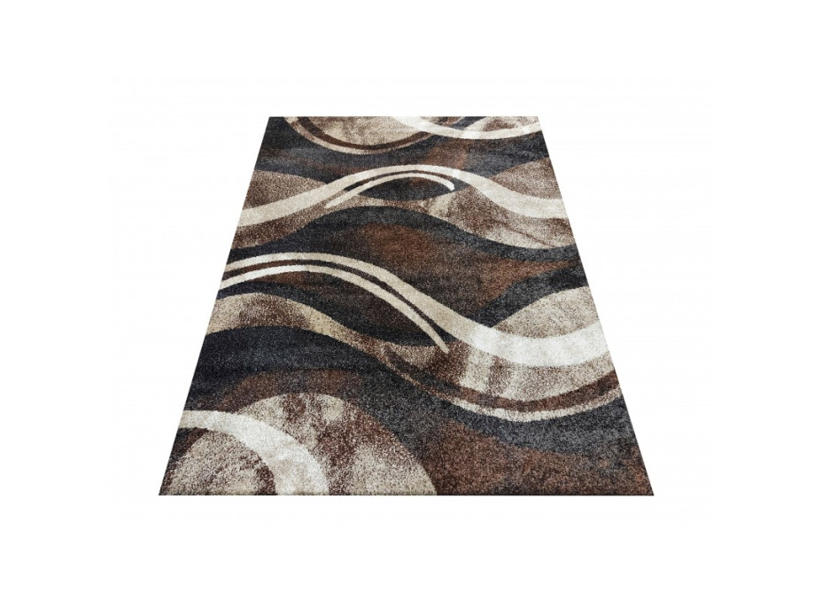 Kusový koberec WAVE - hnědý