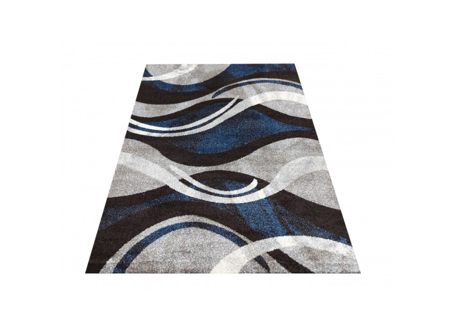 Kusový koberec WAVE - šedo/modrý