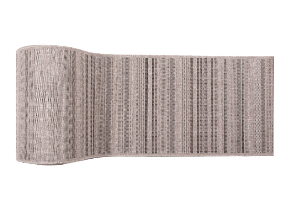 Sisalový PP běhoun STRIPE - světle hnědý/černý - 70x300 cm