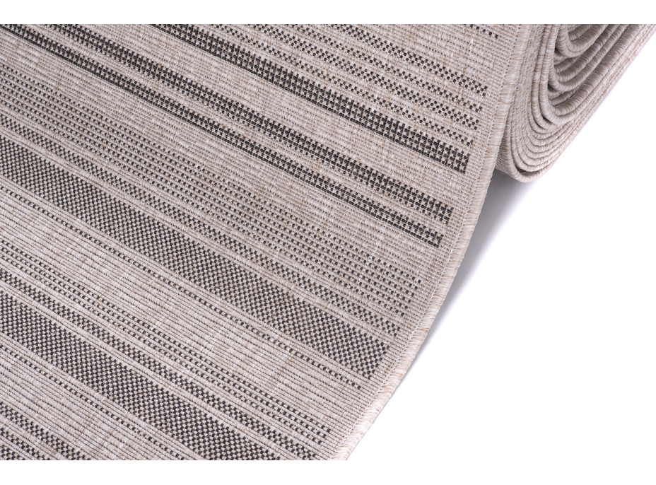 Sisalový PP běhoun STRIPE - světle hnědý/černý - 70x300 cm
